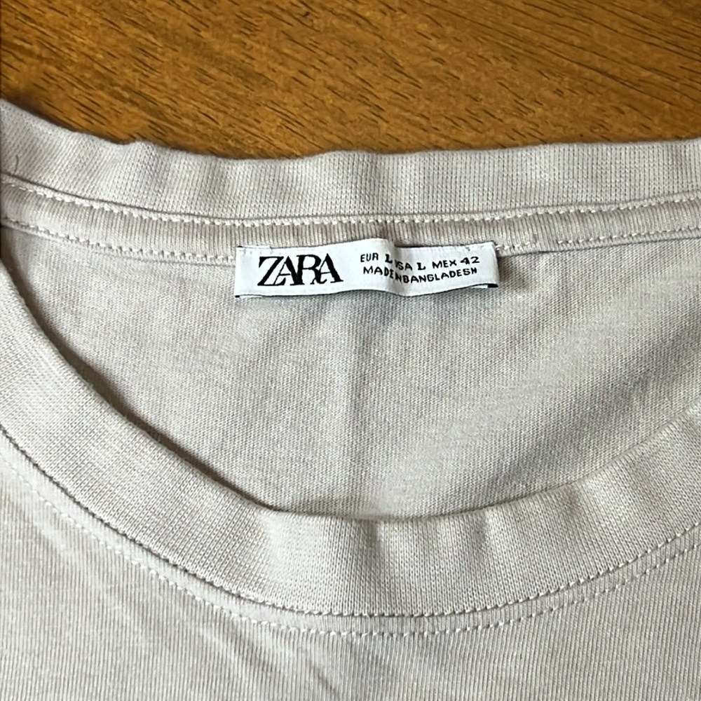 Zara Gray & pistachos Short Sleeve Tee size large - Picture 4 of 6